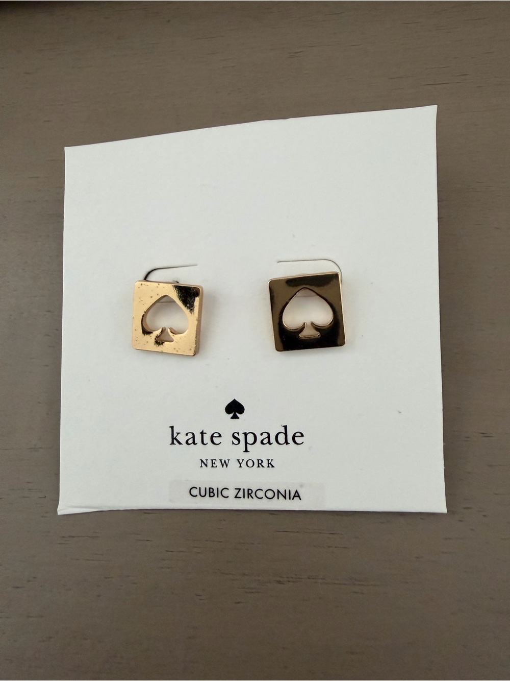 kate spade Gold Spade Square Stud Earrings - Picture 3 of 4